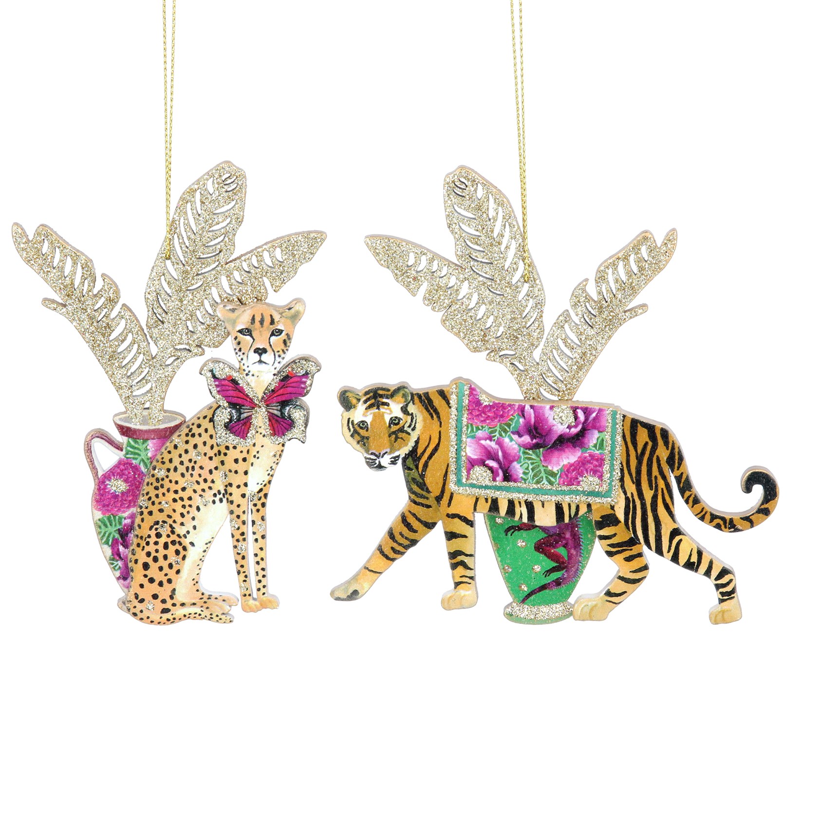 Chrsitmas Tropic Fantasy Cheetah Tiger Dec by Gisela Graham